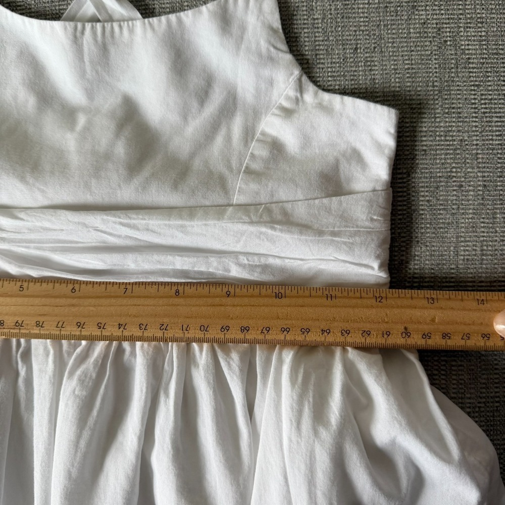 HOPE & HENRY Girls Sundress size 6 Embroidered Organic White Adjustable Strap - Picture 7 of 14